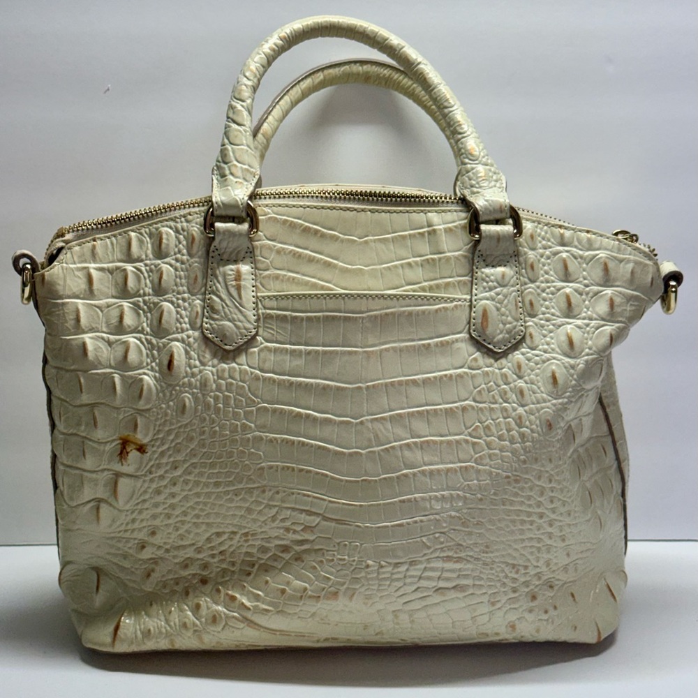 Elegant Brahmin Duxbury Cream Crocodile-Embossed Women's Bag - Picture 2 of 7
